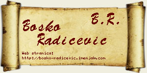 Boško Radičević vizit kartica